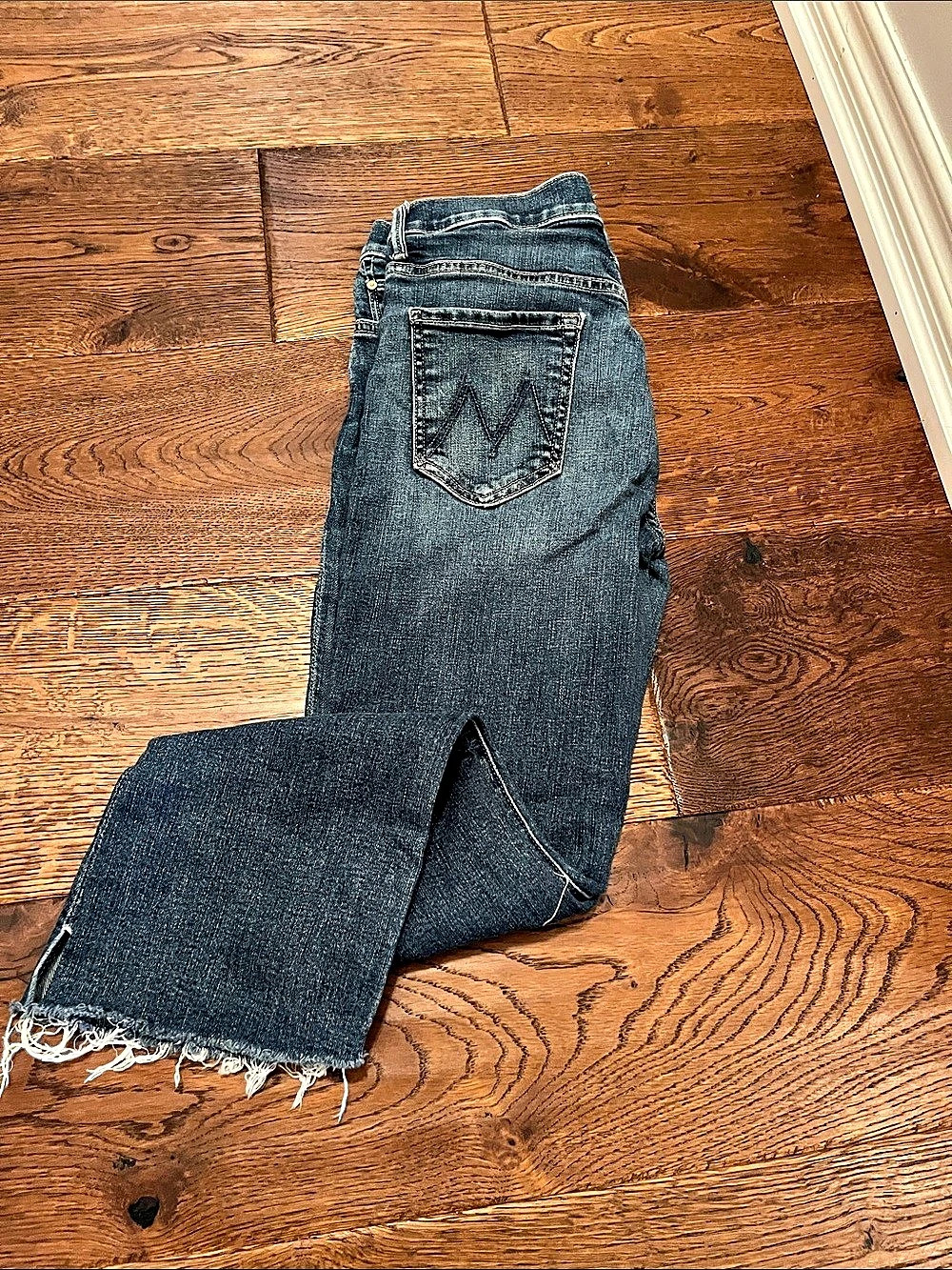 Mother The Tripper Ankle Fray Wide Leg Fray Jeans Waist 29